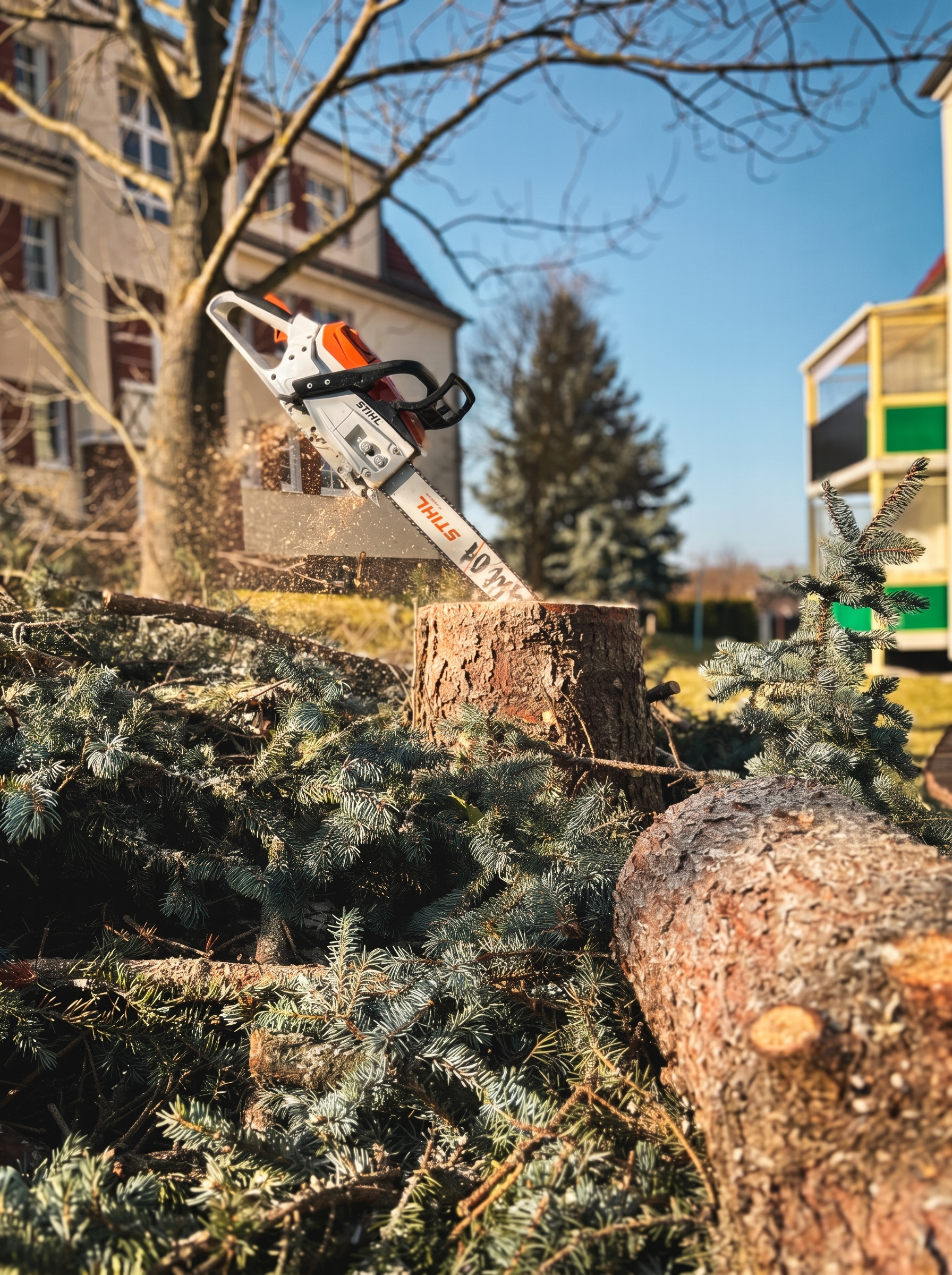 Kettensäge im Einsatz